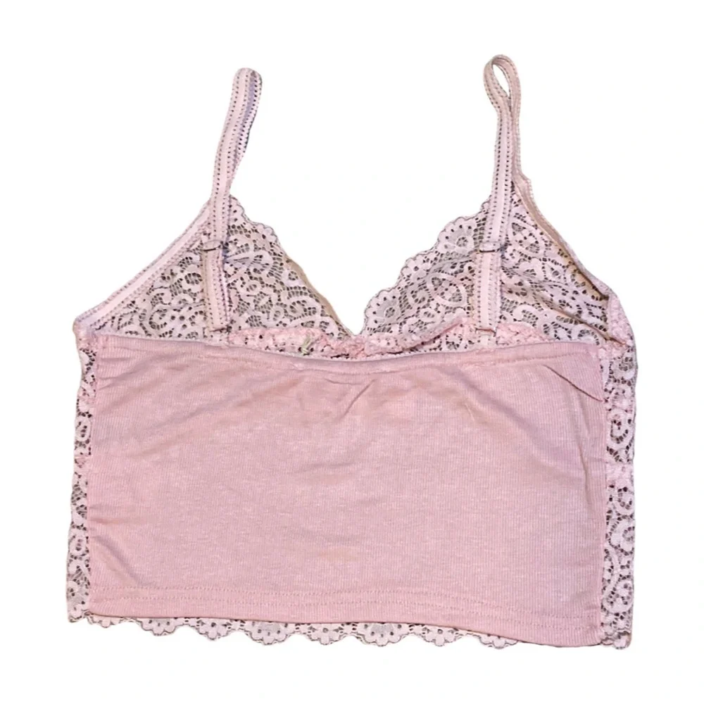 NWT Olivaceous Light Pink Longline Lace Bralette - Sz M